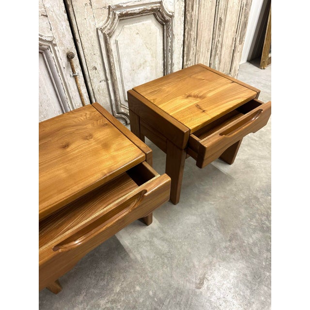 Wood Bedside Tables from Maison Regain, 1980, Set of 2 For Sale - Image 7 of 11