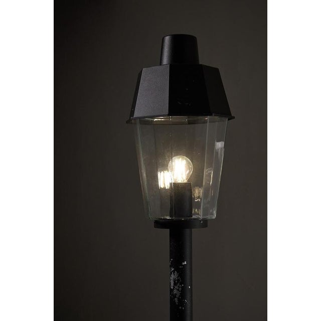 Large German Black Outdoor Pole Lantern from BEGA, 1970s For Sale - Image 4 of 8