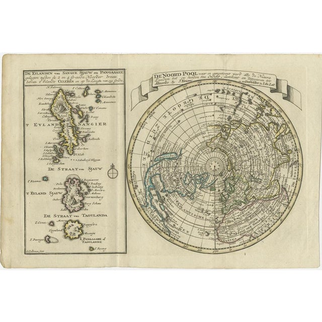 Antique folder titled 'The North Pole in which were shown all the New Lands (\.) The Islands of Sangir Shaw and Pangasare...