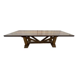 Arhaus Tuscany Dining Table — 118" Handcrafted in Italy | Solid Poplar Wood | Curated Trestle Base For Sale