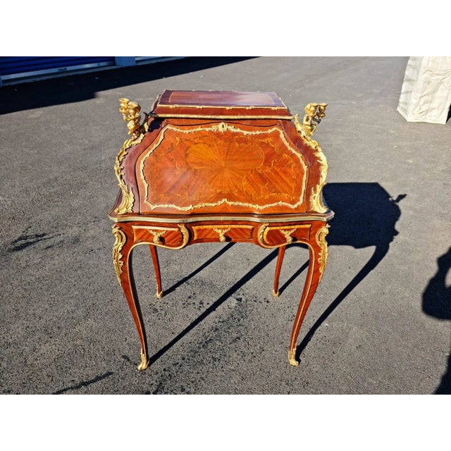French Louis XV Style Gilt Bronze Writing Secretary Desk/ Table for Home and Office. For Sale - Image 12 of 12