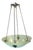 1990s Mid-Century Modern/Deco Style All Glass Chandelier Bronze Appliques For Sale