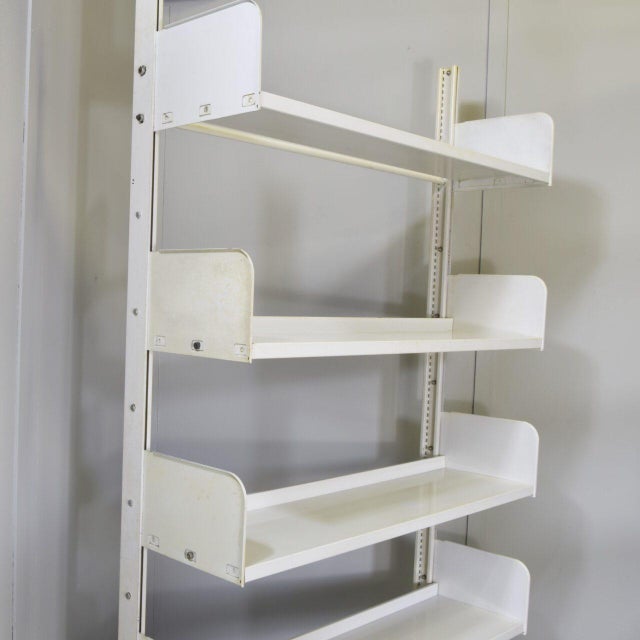 1970s Industrial Shelving Units in White Lacquered Metal from Lips Vago, 1970s, Set of 3 For Sale - Image 5 of 17