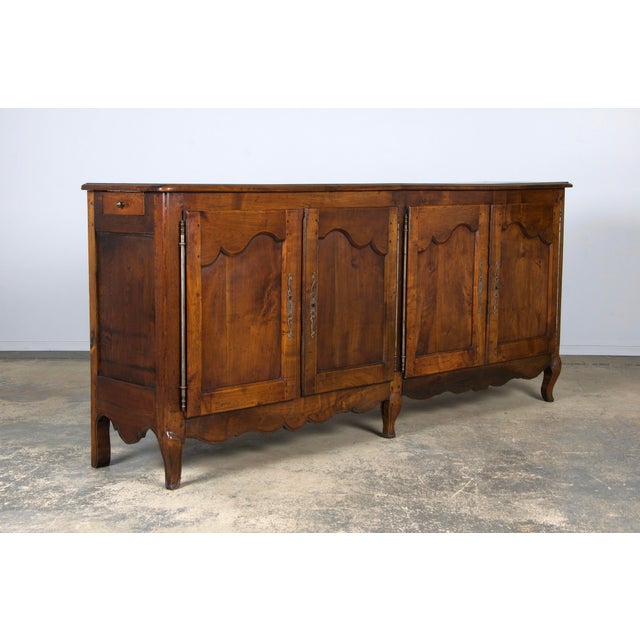 Wood 19th Century French Louis XV Style Oak Sideboard Enfilade Buffet For Sale - Image 7 of 12