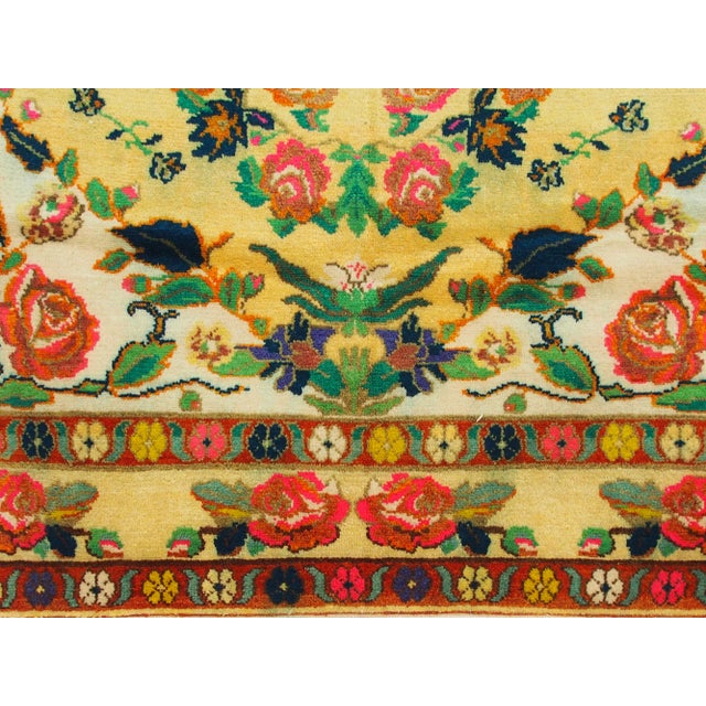 Roses Oriental Hand Knotted Rug in Wool, 1920s For Sale - Image 9 of 18