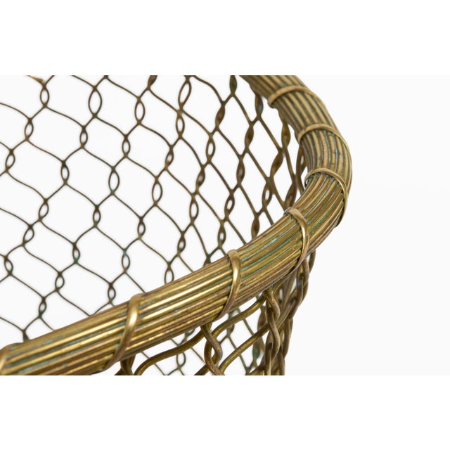 Brass Vintage Brass Wire Mesh Basket For Sale - Image 8 of 10