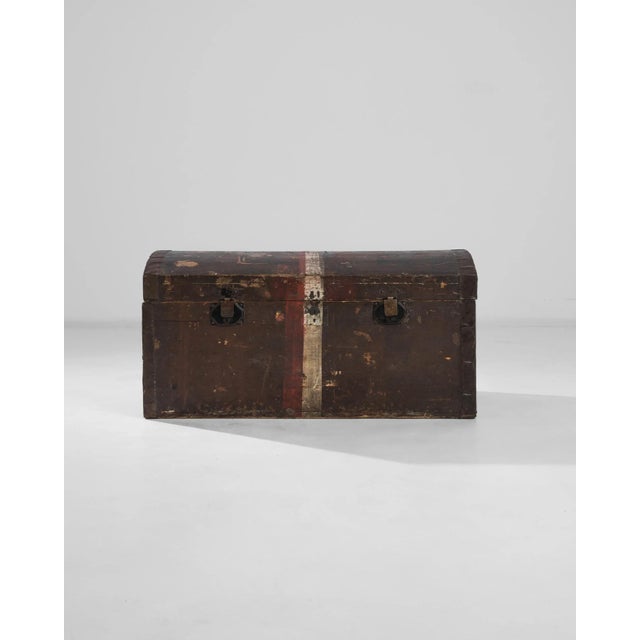 Brown 1900s French Wooden Trunk For Sale - Image 8 of 10