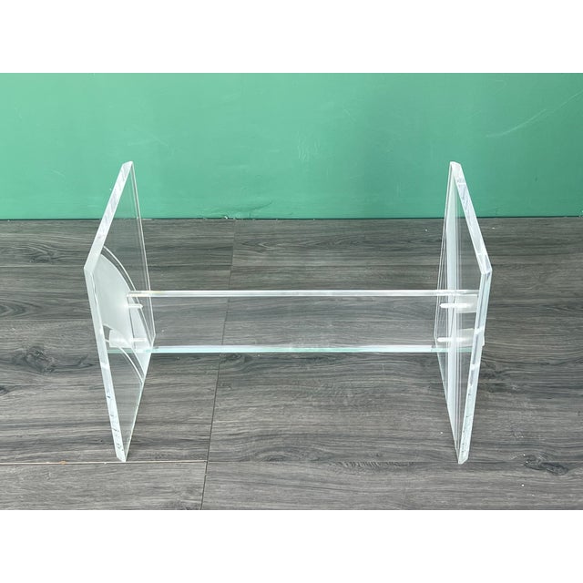 Mid-Century Modern Vintage Lucite Table Base For Sale - Image 3 of 4
