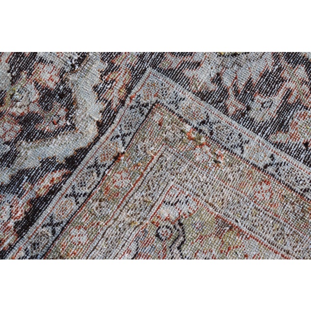 Distressed Antique Persian Sultanabad Rug in Wool With Floral Design 10'2 X 16'6 For Sale - Image 18 of 18