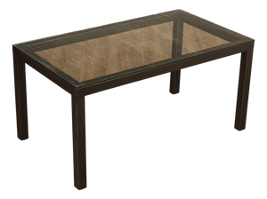 Mitchell Gold + Bob Williams Modern Parsons Style Glass Top Dining Table