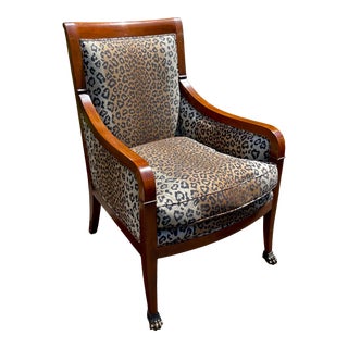 Nancy Corzine Designer Club Chair W Cheetah Fabric For Sale