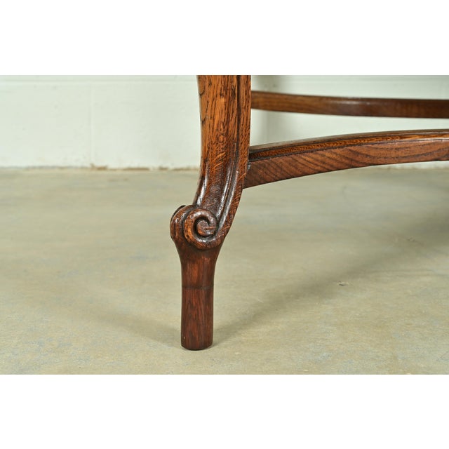 Baker Furniture Style French Provincial Louis XV Carved Oak Extension Dining Table, Circa 1960s For Sale - Image 12 of 15