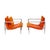 Orange Pair of Aluminum Frame Lounge Chairs by Founders in the Manner of Harvey Probber For Sale - Image 8 of 12