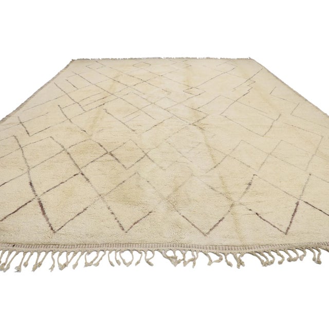 Contemporary Contemporary Beni Mrirt Moroccan Rug, 11'05 X 14'06 For Sale - Image 3 of 11