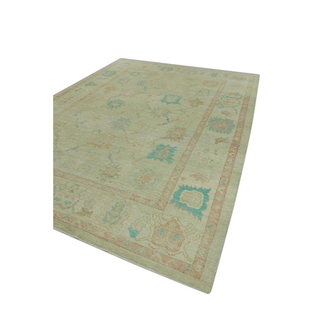 Multicolor Handwoven Turkish Oushak Rug 9'2" X 12'4" For Sale - Image 4 of 5