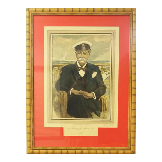 Sir Thomas J. Lipton C1931 Lithograph by Gordon Ross For Sale
