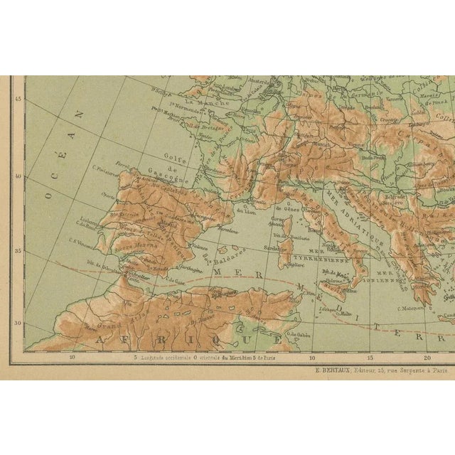 Antique French Map of Europe by Hachette, 1883 For Sale - Image 4 of 10