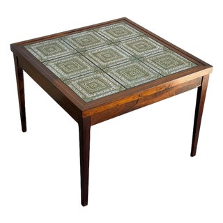 Rosewood Square Tile-Top Side Table Danish Mid-Century Modern 1960s For Sale