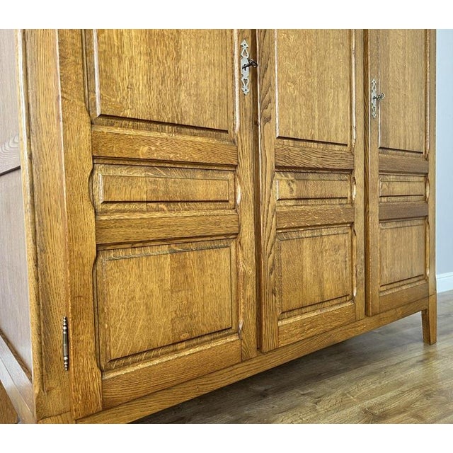 Vintage French Style Wardrobe in Oak For Sale - Image 9 of 11