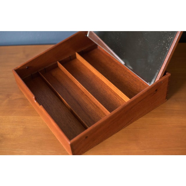 Danish Aksel Bender Madsen & Ejner Larsen Solid Teak Jewelry Box for Willy Beck For Sale - Image 9 of 16