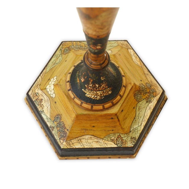 Folk Art Late 20th Century Folk Art Painted Metal Lamp For Sale - Image 3 of 9