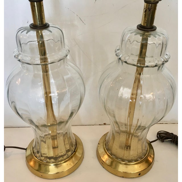 Ginger Jar Shape Glass Table Lamps - A Pair | Chairish