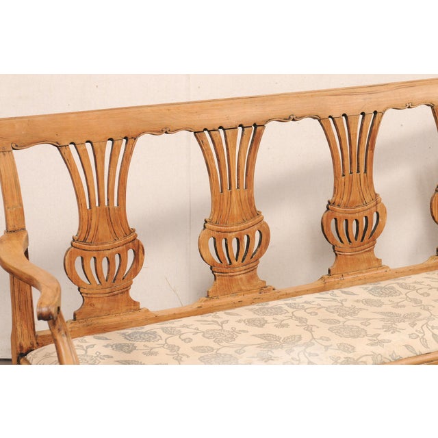 Late 18th C Italian 4-Chair Back Sofa Bench For Sale - Image 10 of 11