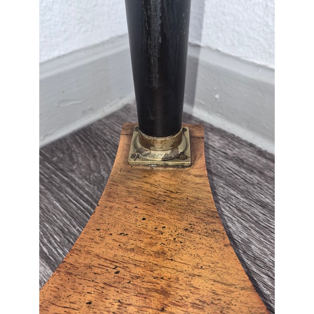 Petite French Empire Style Walnut Side Table With Ebonized Columns For Sale - Image 10 of 13