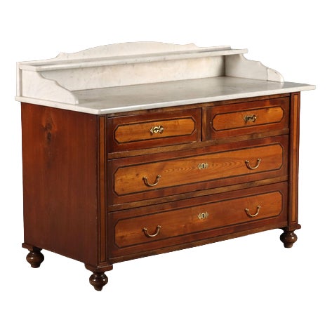 Antique Chest of Drawers in Mahogany and Ebony, Italy, 20th Century For Sale