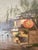 Japanese Vintage Japanese Framed Oil Painting of Street Scene - Signed For Sale - Image 3 of 8