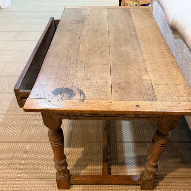Antique Writing Desk With Carved Drawer For Sale - Image 9 of 13