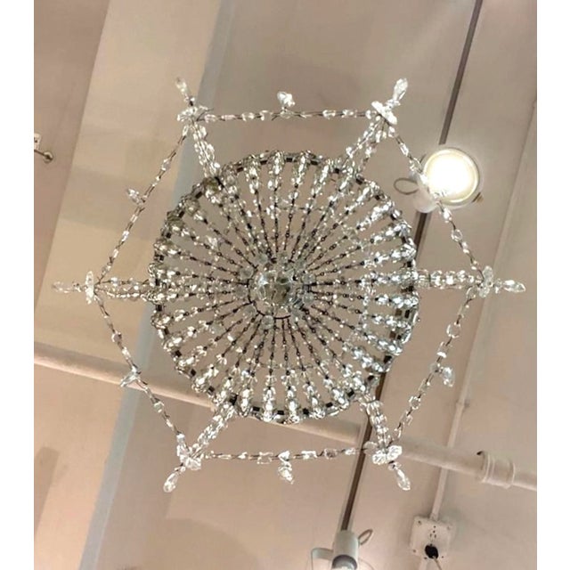 Early 20th Century French Iron and Crystal Chandelier For Sale - Image 9 of 12