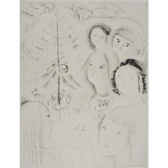 Mily POSSOZ (1888-1968) The Christmas tree Original etching Signed in pencil Justified Artist's Proof On Arches vellum, 61...