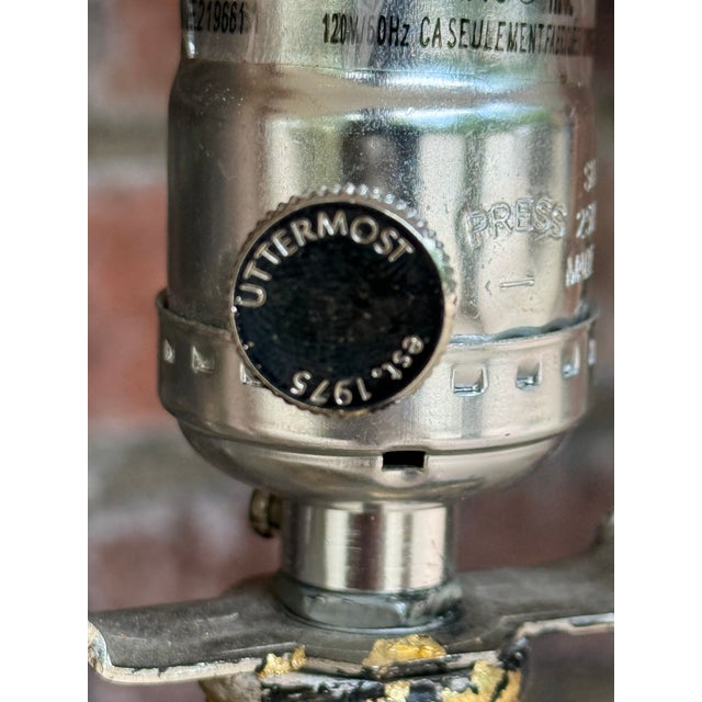 1990s Gold Leaf & Verdigris Newly Painted Table Lamps by Turtle and Crane - Hollywood Regency For Sale - Image 14 of 17