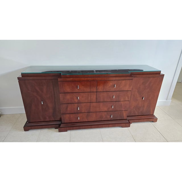 Bolier & Company by Decca Contemporary Wood Dresser With Glass Top For Sale In Miami - Image 6 of 7