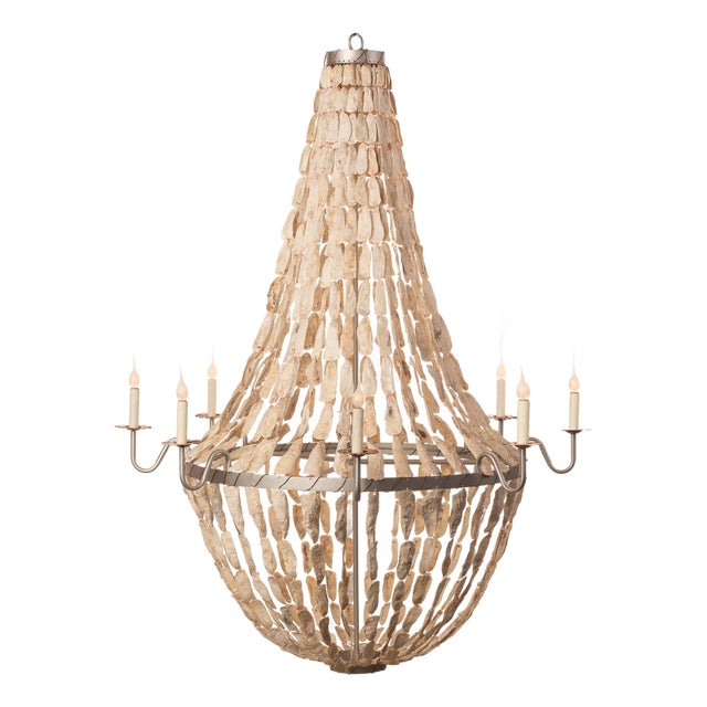 Large Empire Oyster Shells Chandelier by Lowcountry Originals For Sale