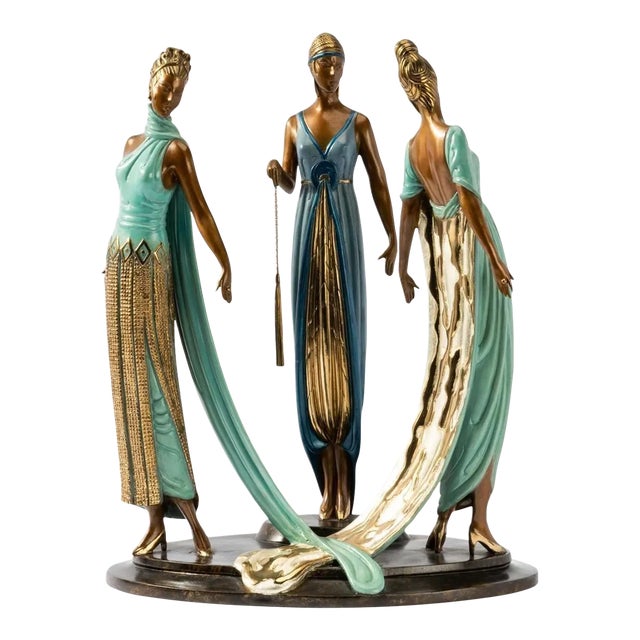 "The Three Graces" Bronze Sculpture by Erté, 1997 For Sale