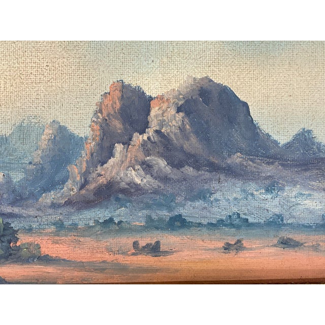 Wood 1920s Southwestern Desert Scene Painting For Sale - Image 7 of 9