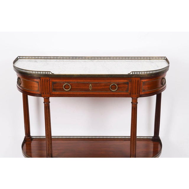 Wood Antique French Directoire Mahogany Console Table, 1840s For Sale - Image 7 of 18