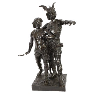 Emile Laporte, Vercingetorix with His Son, 19th Century, Bronze For Sale