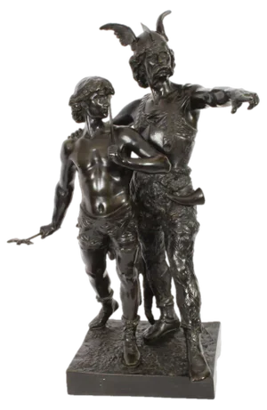 Emile Laporte, Vercingetorix with His Son, 19th Century, Bronze