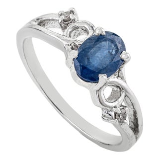 Dainty 0.75 Carat London Blue Topaz & Diamond Ring With 925 Sterling Silver Gift for Women - Size 6.5 For Sale