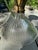 Holophane Vintage Cast Brass Flushmount Fixture With Asymmetrical Holophane Shade For Sale - Image 4 of 7