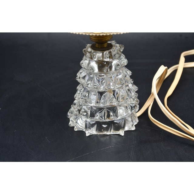 Glass Charming Table Lamp in Rostrato Murano Glass Vase for Barovier & Toso, 1940s For Sale - Image 7 of 13