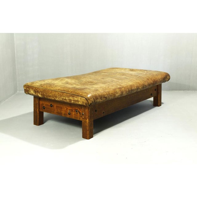 Large Leather Daybed, 1920s For Sale - Image 4 of 11