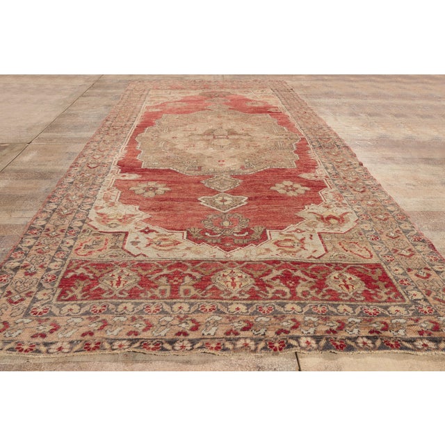 Vintage Turkish Oushak Rug, 04'11 X 11'02 For Sale - Image 9 of 10