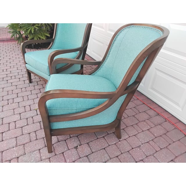 Wood Pair of Sam Moore Accent Chairs For Sale - Image 7 of 9