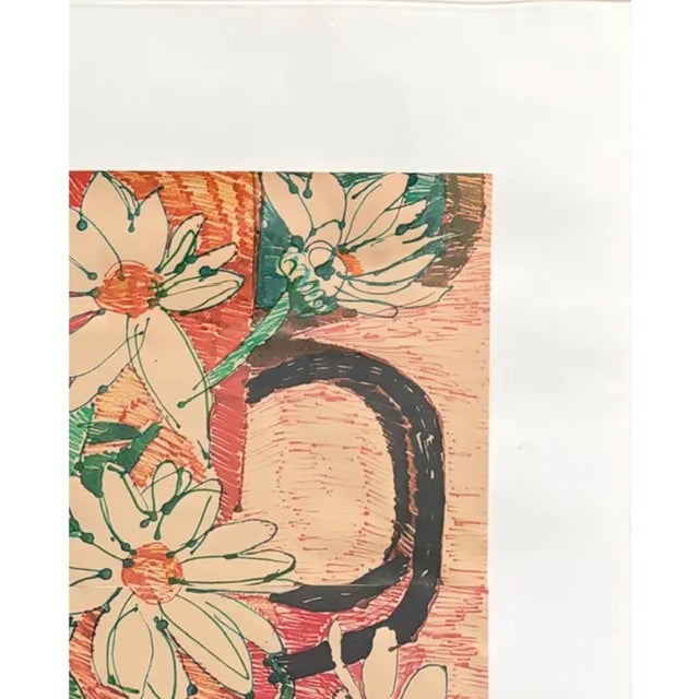 Mid Century American Artist Sally Brody Monotype Painting, Water-Based Inks on Paper, Framed, Signed For Sale In New York - Image 6 of 7