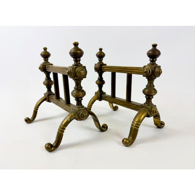 19th Century Antique Victorian Bronze Fire Dogs, 1800s, Set of 2 For Sale - Image 5 of 10