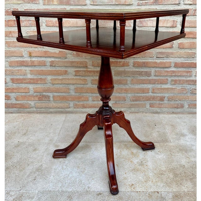 19th Century Regency Wood Game Table with Green Leather Top, 1890s For Sale - Image 17 of 18